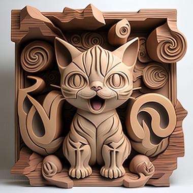 3D model Go West Young Meowth Nyarths A I U E O (STL)